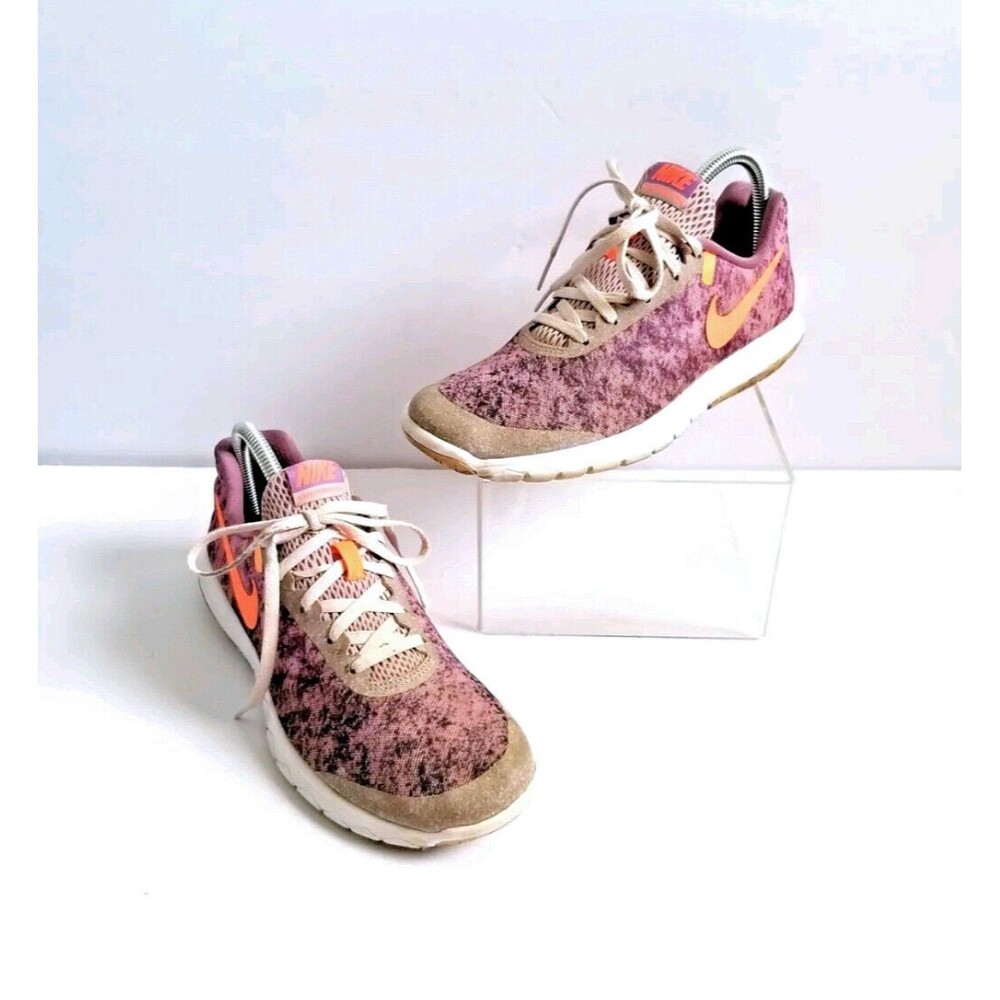 NIKE Flex Experience RN 6 Iced Lilac Bright Mango Running Shoes Sneakers US 8.5